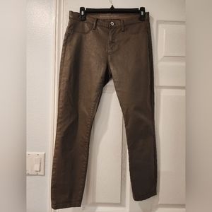 Banana Republic Waxed Olive Green Skinny Fit Pants